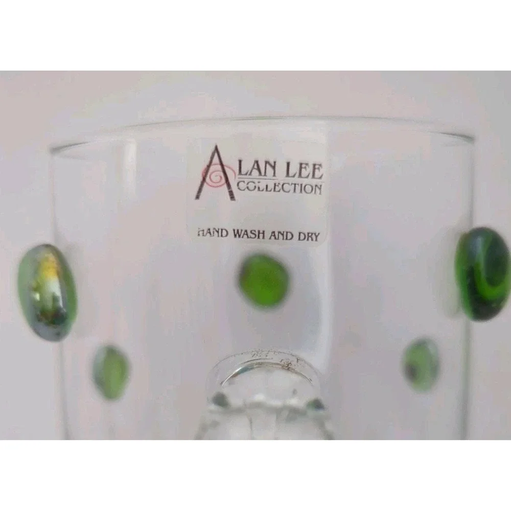 Alan Lee Collection Vintage Martini Pitcher Clear Glass Applied Olives Barware